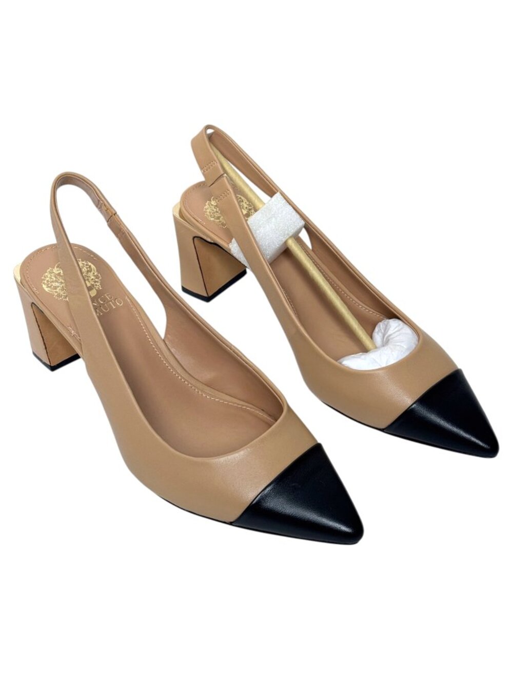 VINCE CAMUTO HAMDEN CT SLINGBACKS SANDSTONE OLD MONEY LUX PARISIAN CHIC NEW 9.5 - Picture 4 of 8